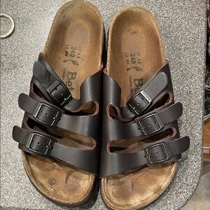 Birkenstock Dark Brown Triple-Strap Sandals
